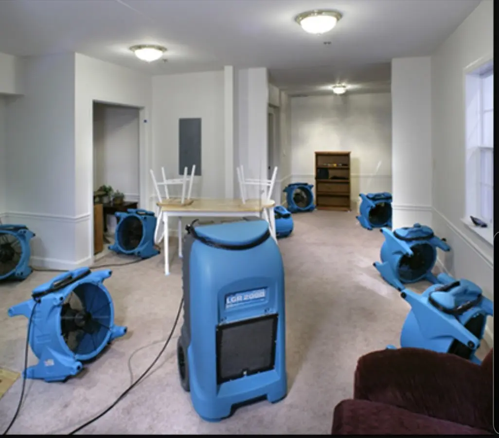 Air movers and dehumidifier setup for Water Extraction & Removal in Novi